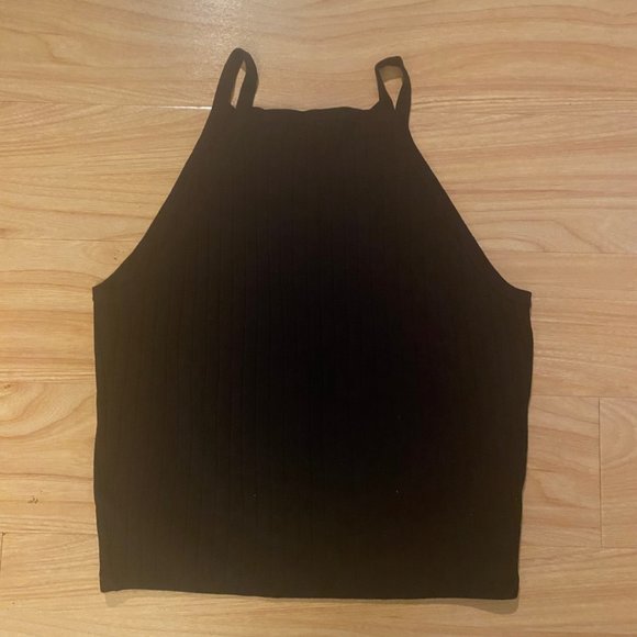 H&M Black Crop Top Tank Size Large - Picture 4 of 4